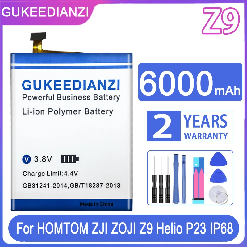 Аккумулятор для телефона GUKEEDIANZI Z 9 6000 мАч для телефона HOMTOM ZJI ZOJI Z9 Аккумулятор для телефона GUKEEDIANZI Z 9 6000 мАч для телефона HOMTOM ZJI ZOJI Z9