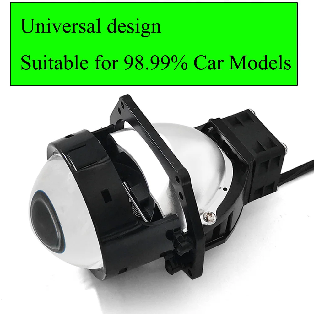 

Innovative 3 Inch Bi-LED Projector Lens with 2 HD Spotlights, Hi Lo Beam Car Lights, 5800K White, 12V 45W, Easy to Install
