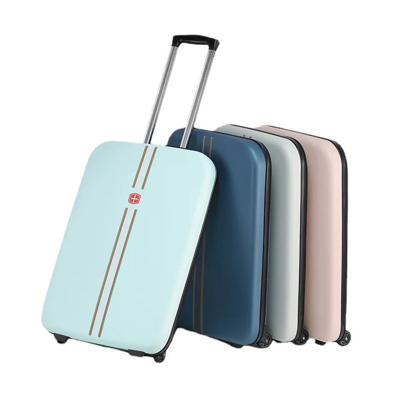 2023 New Folding Suitcase Women's One-way Wheel Trolley Case 20 Inch Boarding Case Men's 24 Inch Portable Travel Case