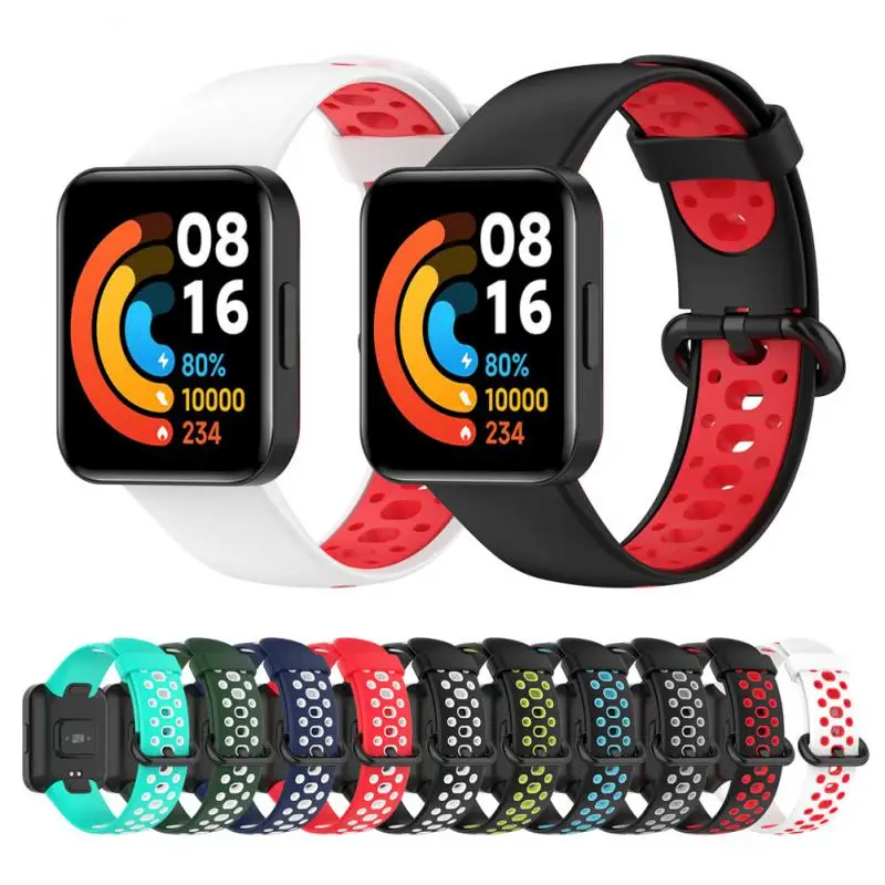 

Силиконовый двухцветный ремешок для Redmi Watch 2/Xiaomi Redmi Watch 2 Lite, спортивный дышащий ремешок для часов