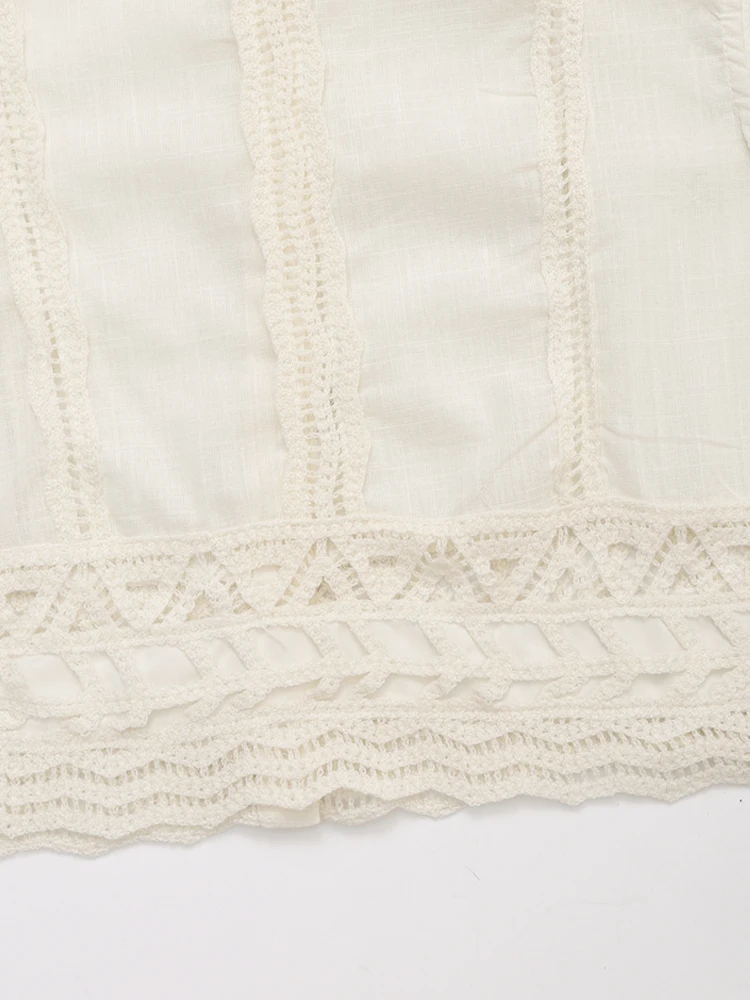 Женский винтажный топ с воротником-хомутом и пуговицами на спине