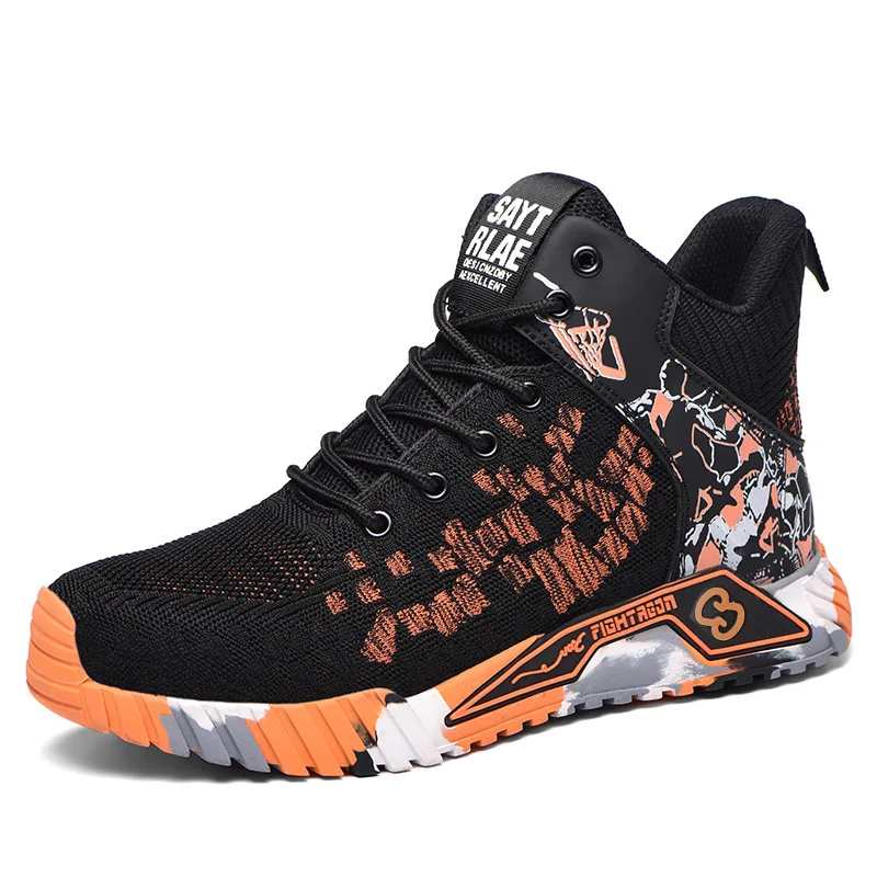 

Модные мужские рабочие защитные ботинки 2023, Нескользящие рабочие кроссовки с высоким верхом, защитная обувь, мужские рабочие ботинки