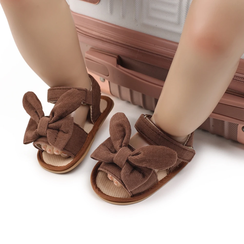 

Baywell Newborn Baby Girls Bow Sandals Cute Princess First Walkers Casual Beach Bow Party Wedding Shoes 0-18 Months