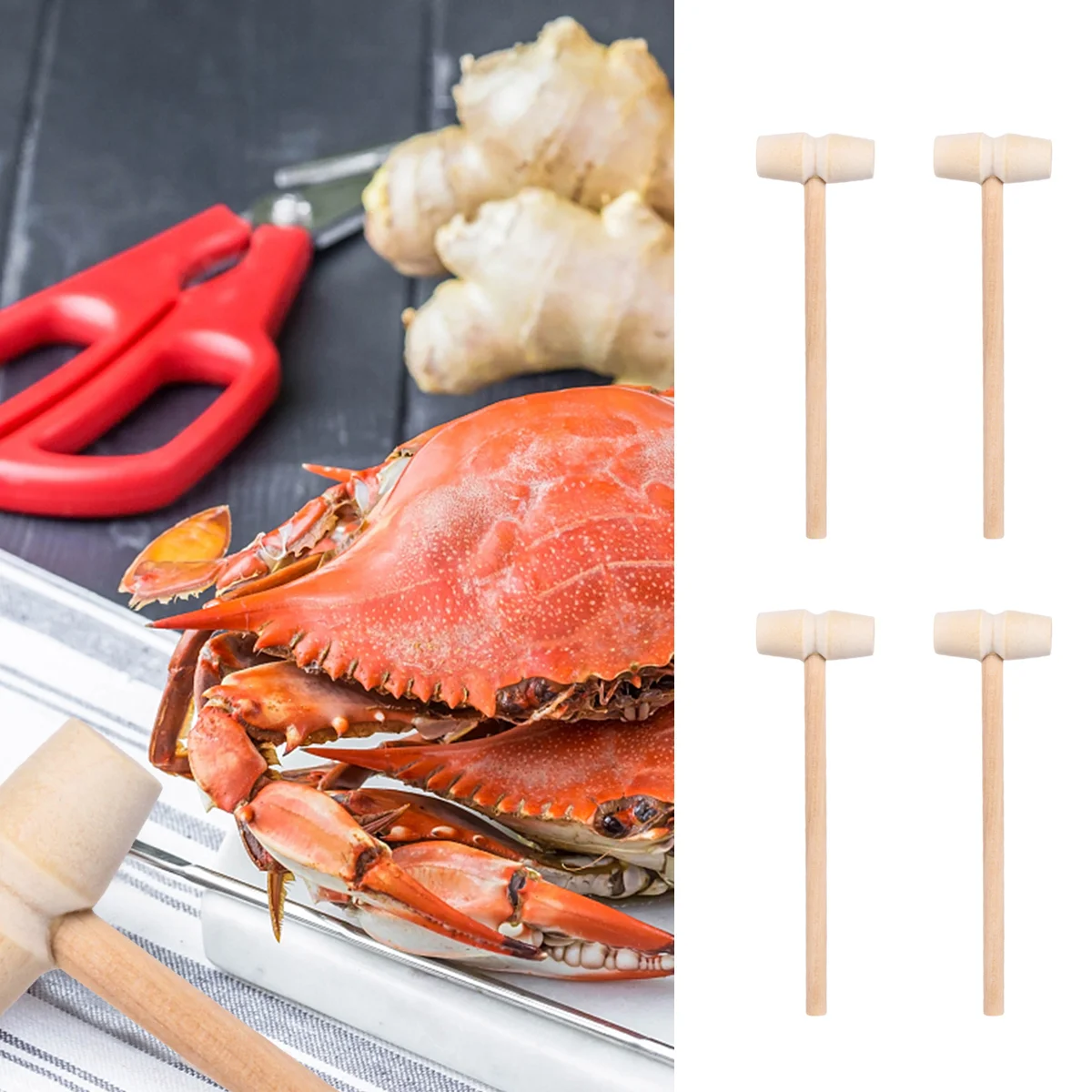 

25pcs Beat Natural Mallet Pounding Kids Craft for Kids Lobster