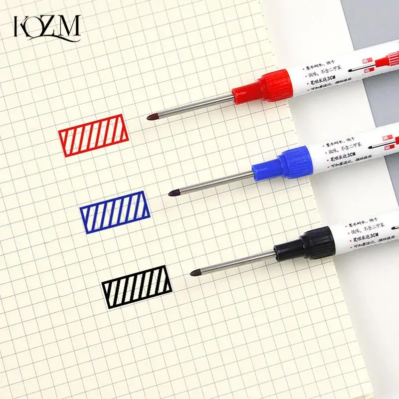 

Large Capacity Long Head Markers Pen Bathroom Woodworking Decoration Multi-purpose Deep Hole Marker Pens Pen Black Ink