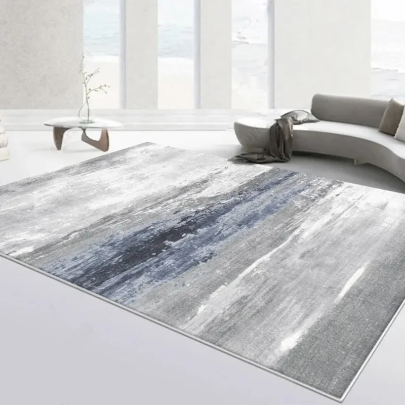 

Gray Light Luxury Rug Living Room Silent Style Carpet Home Cashmere-like Hallway Bedroom Non-Slip Floor Mat