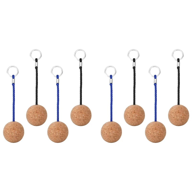 

8Pcs Floating Cork Ball Keyrings,50Mm Key Float Water Sport Accessories For Surfing Swimming Diving Fishing Sailing Boat