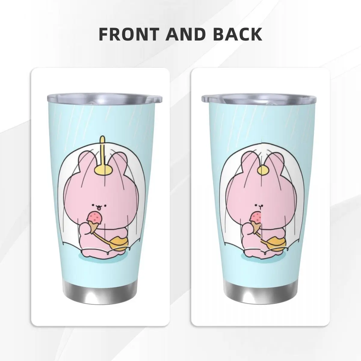 Asamimichaan Cute Asamimi 20oz Cup Large Capacity Car Mug Leak-proof Juice Coffee Food Grade