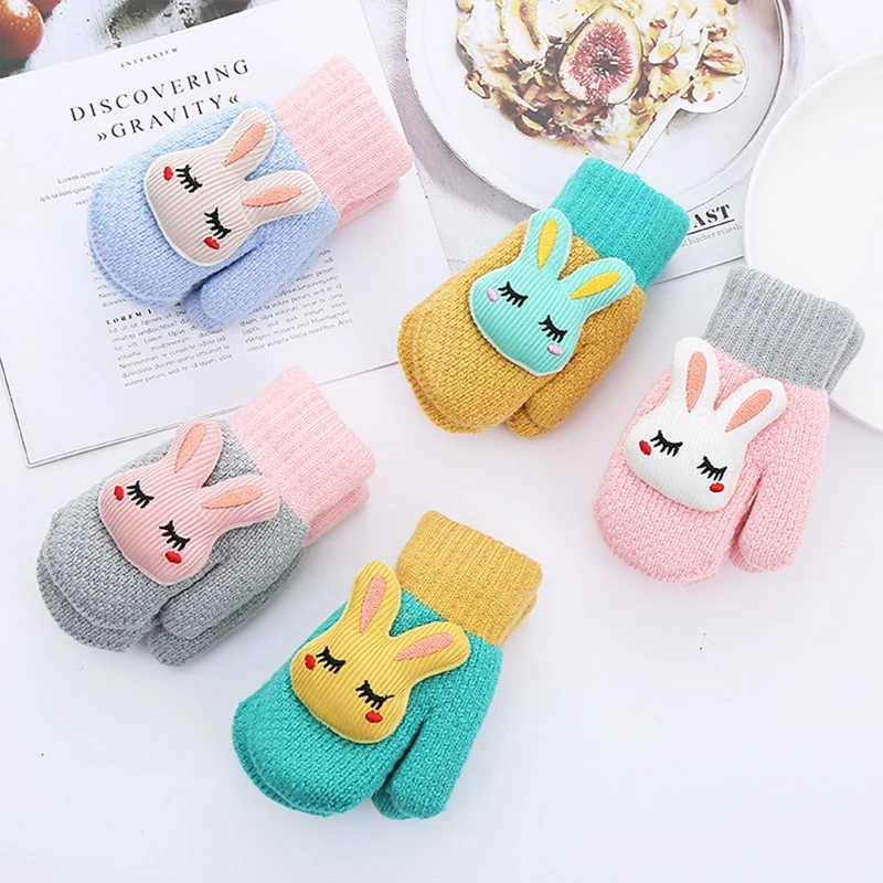 

Cartoon Baby Gloves Winter Baby Boys Girls Warm Gloves Infant Baby Mittens Children Toddler Kids Full Finger Mittens