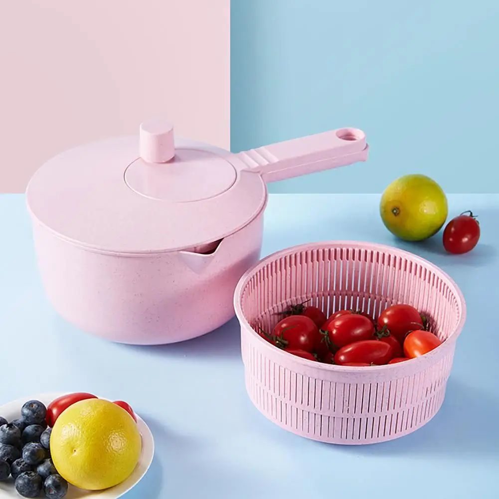 

Creative Filter Basket Multi-function Hand-cranked Rice Vegetable Washing Filter Salad Stirring Egg Beater Kitchen Tools