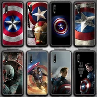 marvel superhero captain america shield phone case for huawei honor 30 20 10 9 8 8x 8c v30 lite view 7a pro