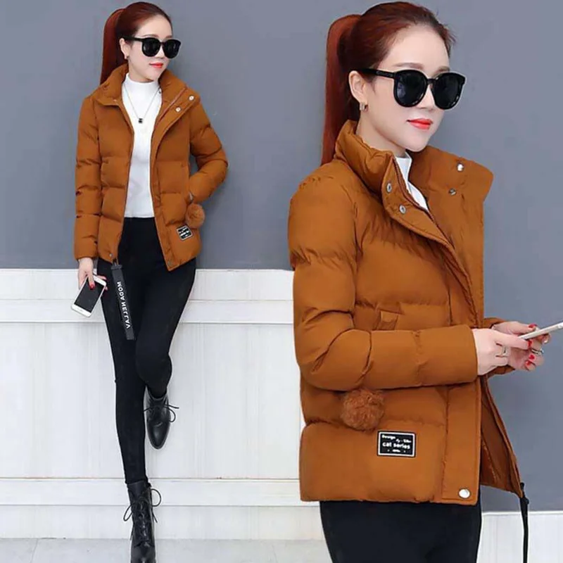 

Women Zipper Thick Fashion Jacket Coats Female Cotton Padded Parka Outerwear Ladies Solid Jacket Basic Coat Clothing Jacket G50