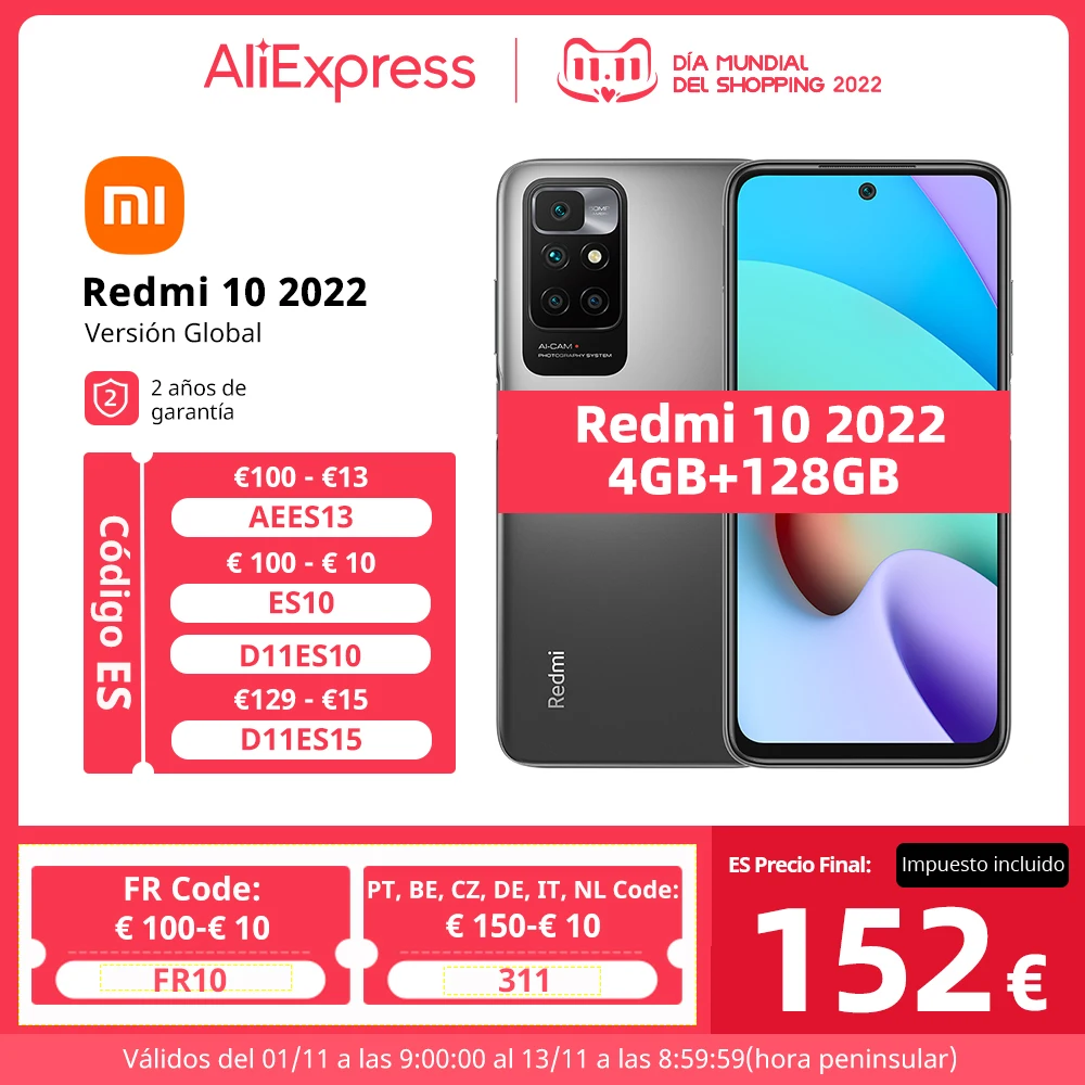 Najtaniej 2022 Globalna Wersja Xiaomi Redmi 10 Smartphone 64GB/128GB 50MP AI Quad Camera 90Hz Wyświetlacz MediaTek Helio G88 Octa Core 5000mAh Cena 2022 Globalna Wersja Xiaomi Redmi 10 Smartphone 64GB/128GB 50MP AI Quad Camera 90Hz Wyświetlacz MediaTek Helio G88 Octa Core 5000mAh