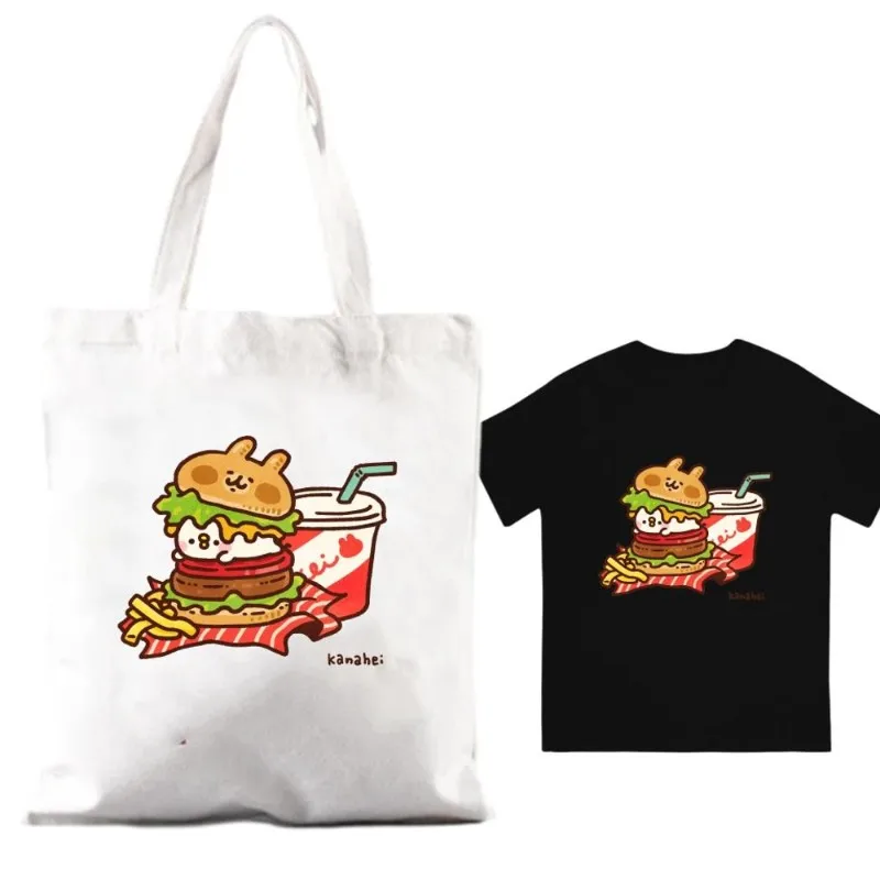 Kawaii K-Kanahei унисекс повседневная большая сумка хлопковая на плечо с мультяшным