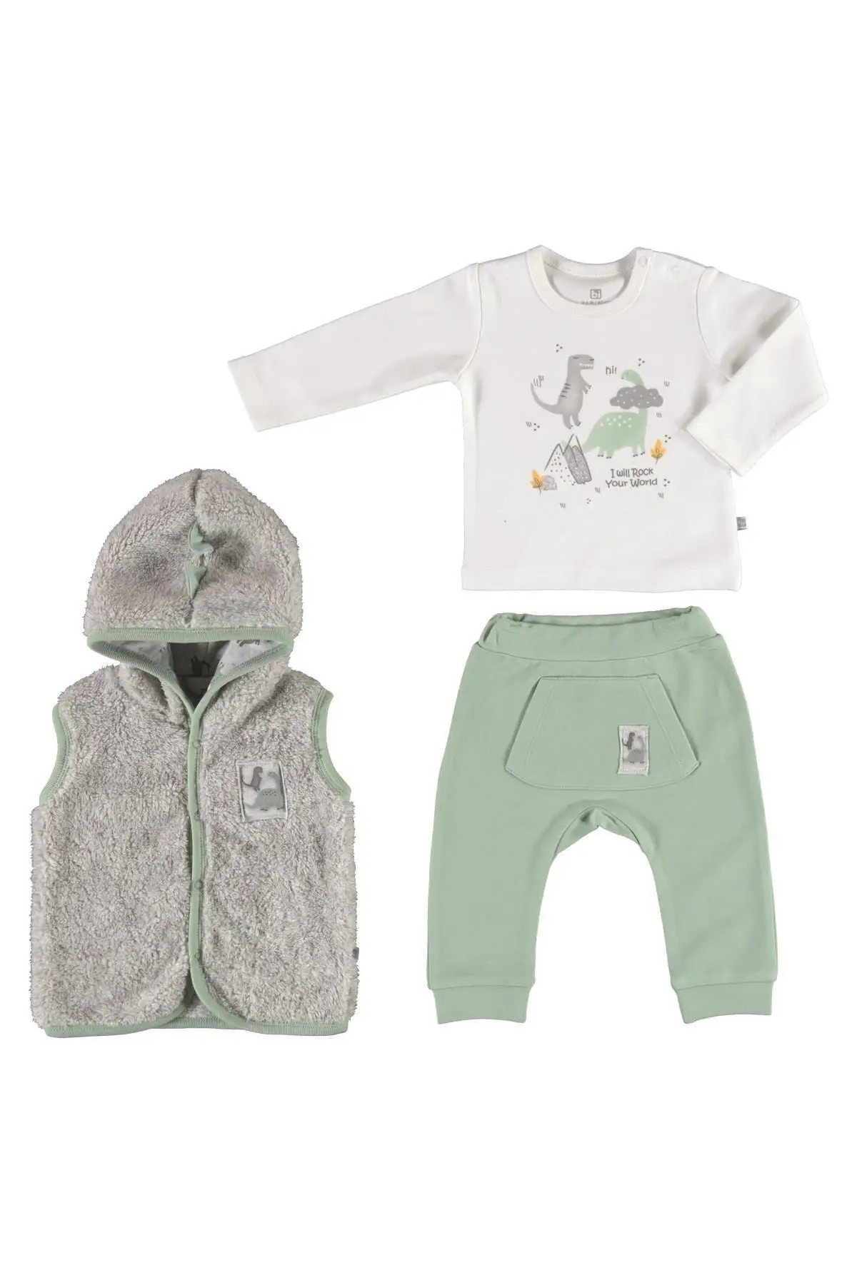 

Gamer Dinazours 3-piece suit 73240 green gray baby suits clothing