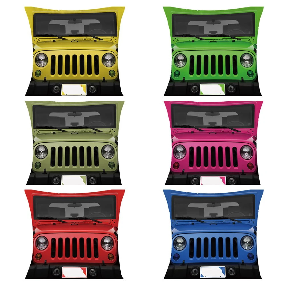 

6pcs Car Pattern Pillow Case 45*45cm Throw Pillow Case Sofa Home Decor Short Plush Pillow Case Cushion Case for Room Sofa Seat