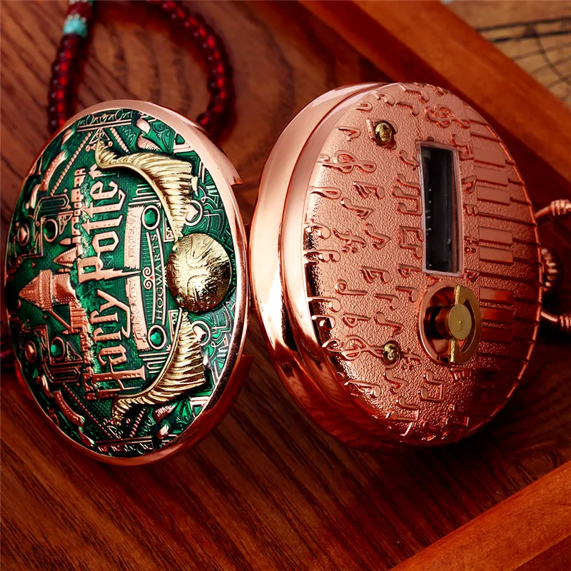 Unique Playing Song Watch Magic School Academy Music Men Women Manual Quartz Pocket Watch with Chain Collectable Gift Timepiece