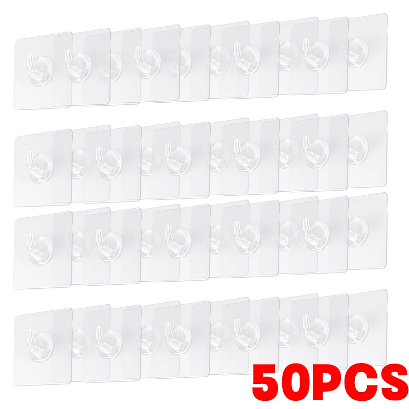 

Прозрачные самоклеящиеся крючки из ПВХ 5/10/20/40/50 шт