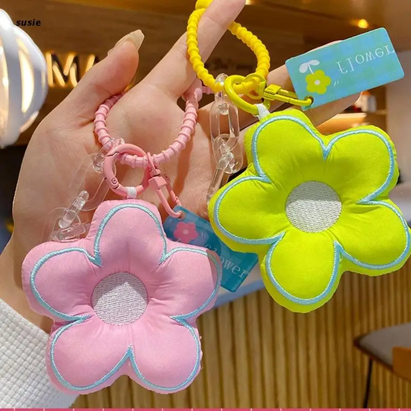 

Lovely Lanyard Flower Keychain on the Phone Accessories Cute Backpack Ornaments Pendant for Women Girls Christmas Gift