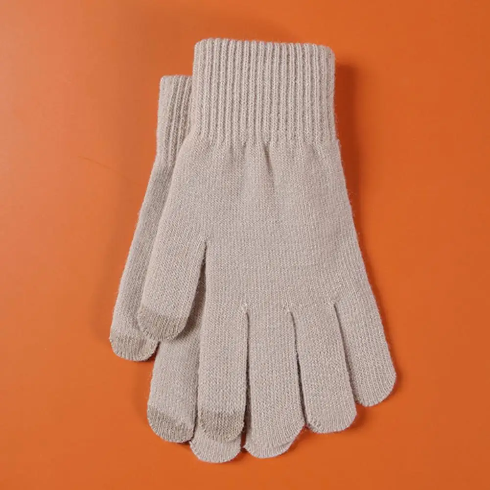 

1 Pair Long Lasting Acrylic Keep Warm Unisex Cycling Skiing Full Finger Knitted Gloves Full Finger Gloves for Students