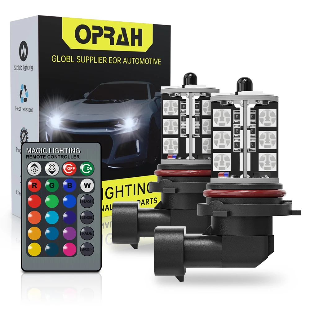 Oprah 2 шт. Автомобильные противотуманные фары H1 H3 H7 H11 880 RGB Цветные с дистанционным