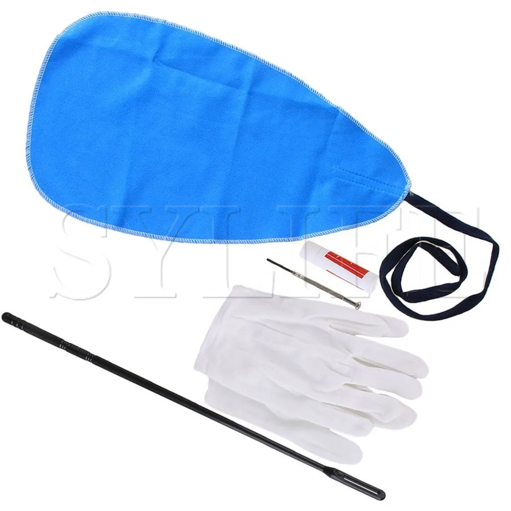 Flute Cleaning Care Kit Set with Cloth Stick Gloves Pack of 5