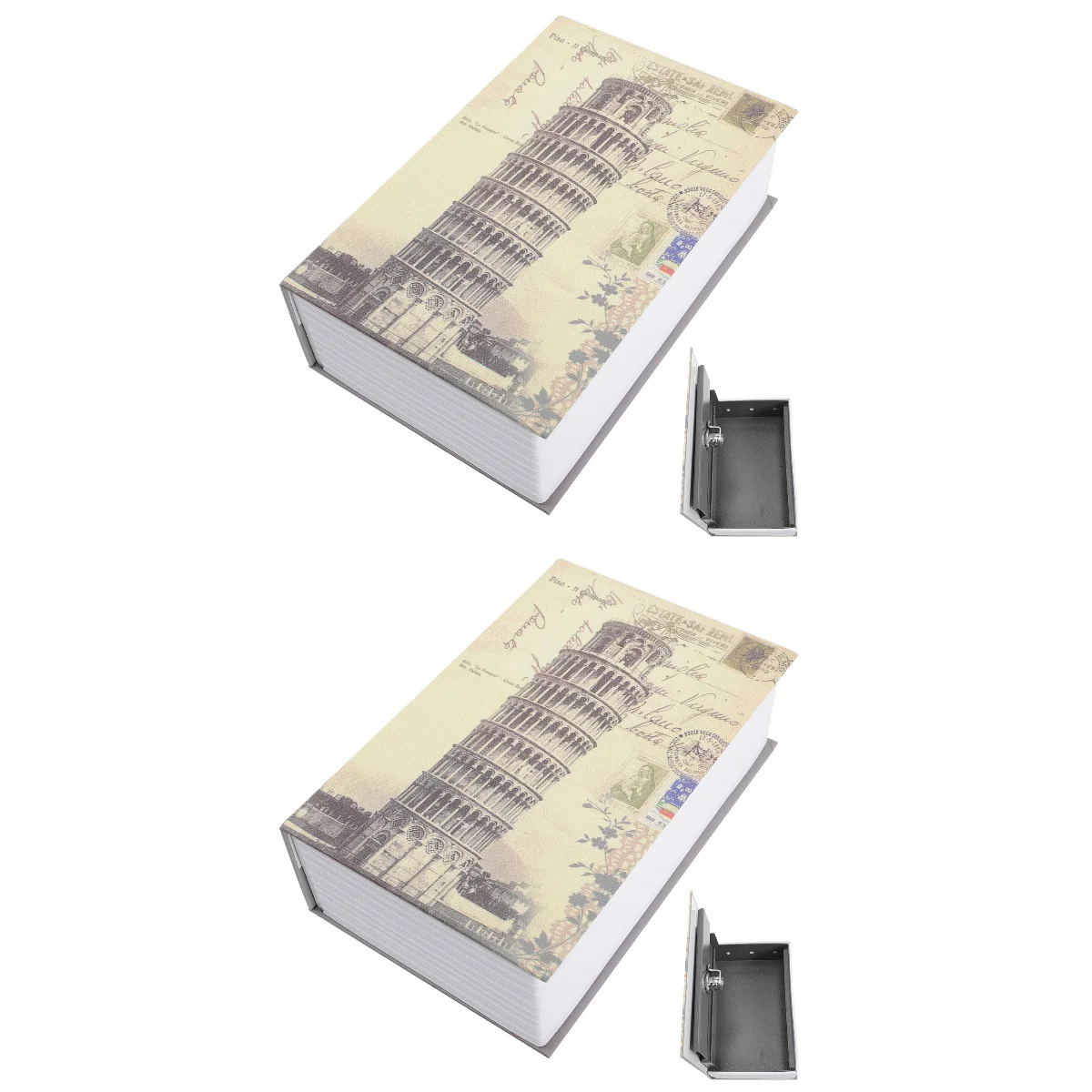 

2pcs Hollow Lock Box Decorative Safe Box Simulation Box Home Lock Box for Safe