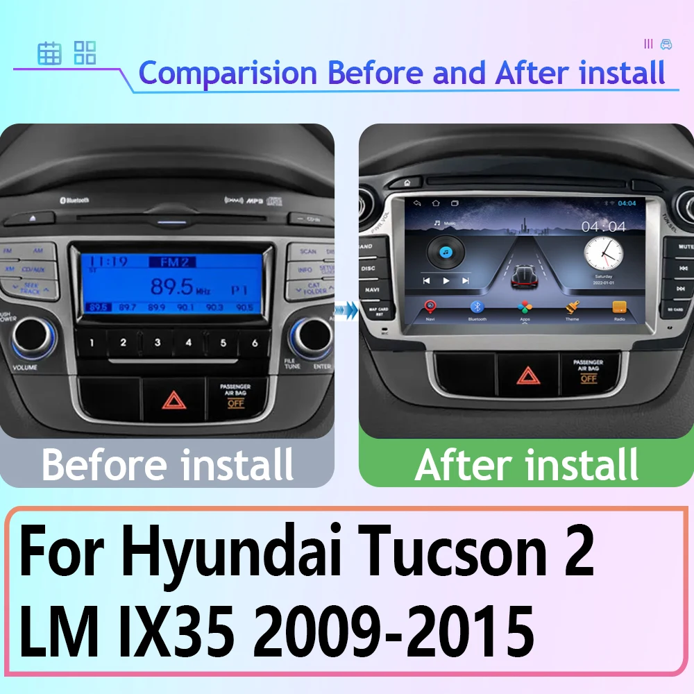 Автомагнитола Carplay 7 дюймов Android для Hyundai Tucson IX35 2009-2015 мультимедийный
