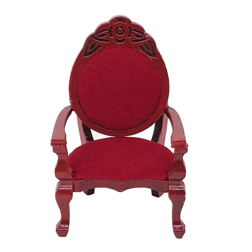 High Back Wooden Miniature Furniture Dollhouse Accessories