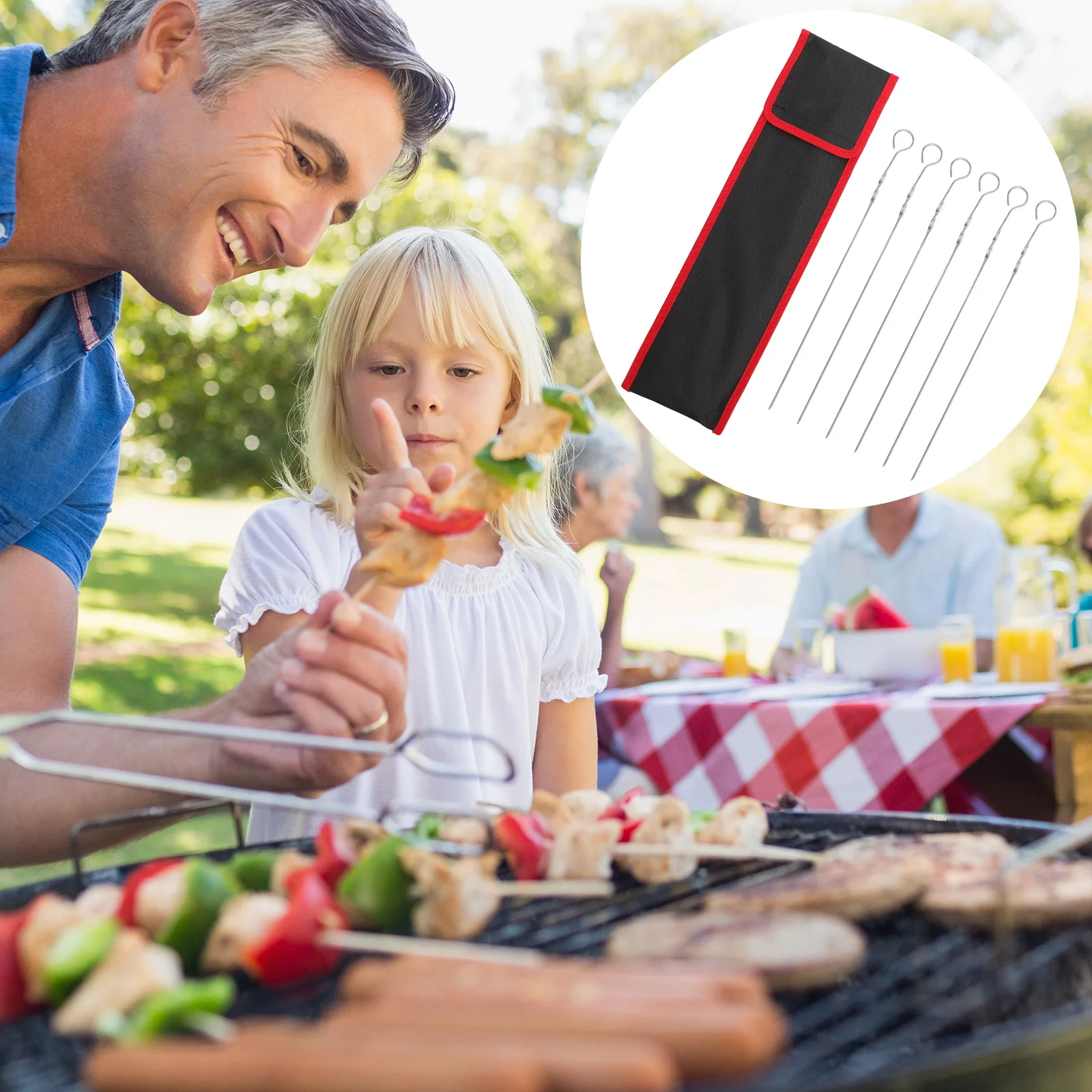 

1Pc Portable Skewer Bag Cutlery Cutlery Silverware Bags Reusable Grilling Bags