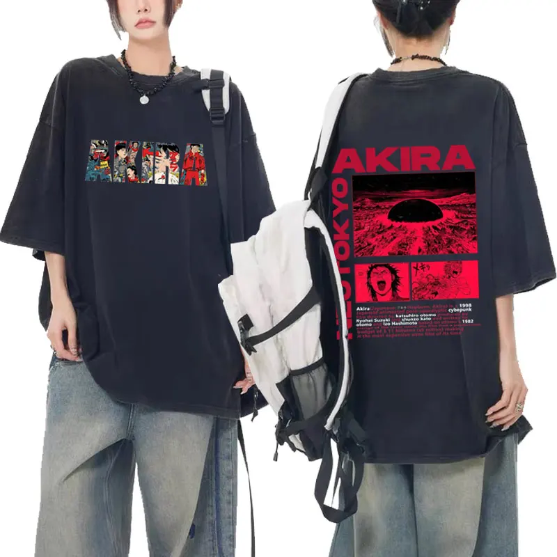 

Japan Anime Neo Tokyo Akira Tshirt Movie Science Fiction Manga Shotaro Kaneda Men High Quality T-shirt Unisex Wash Vintage Tees