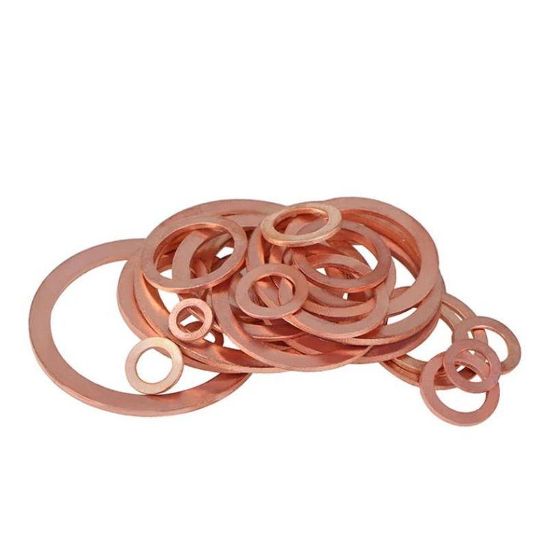 10pcs M21 M22 M23 M24 M25 M26 Solid Shims Pad Copper Flat Washer Gasket O Rings Seal Plain Spacer Sealing Fastener |