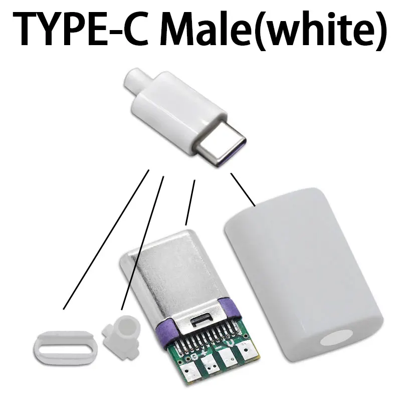 

5 шт. TYPE C USB 3.1 24-контактный штекер для пайки XMSJ