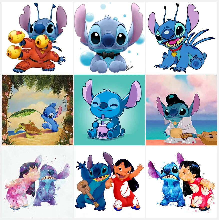 

5D DIY Diamond Painting Disney Stitch Cartoon Full Diamond Embroidery Mosaic Cross Stitch Kits Home Children Room Decor Gift