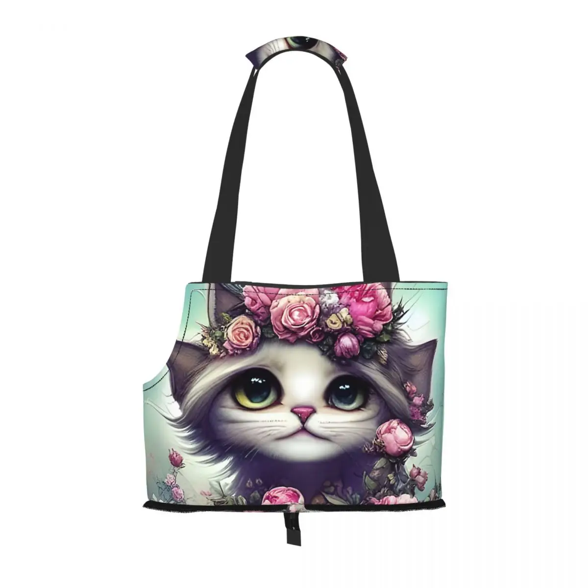 

Oddly Cute Creatures - Hopeful Cat Pet travel handbag Pet Tote Bag Dog bag cat bag