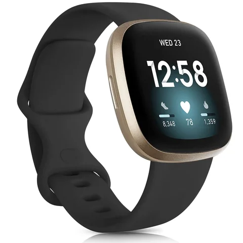 Силиконовый спортивный ремешок для Fitbit Versa 3, силиконовый ремешок для Fitbit Sense, сменный Браслет для смарт-часов, браслет розового и золотого цвета