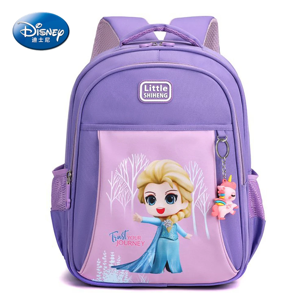 

Disney Children's Lovely Princess Schoolbags For Girls Cute Frozen Elsa Print Cartoon Backpacks Kids Fashion High Quality Bags