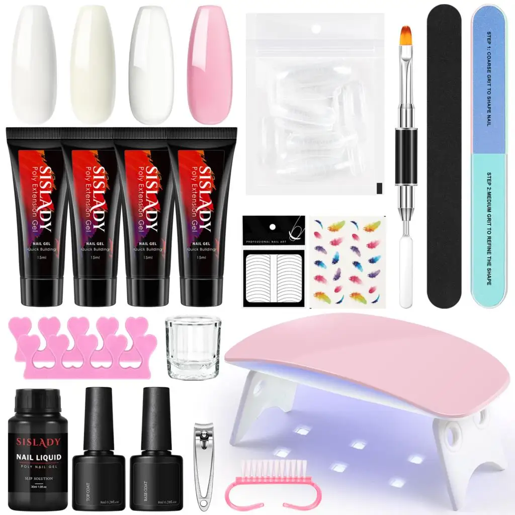 

Nail Extensions Gel Set with Portable Led Nail Lamp Nails Accessories Tools for Nail Salon Kit