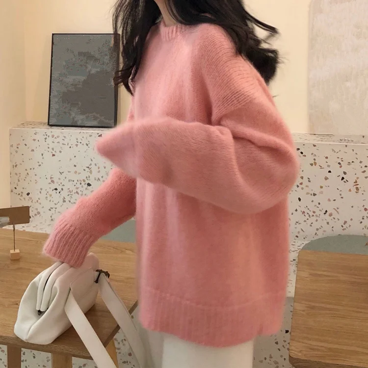 

2022 Women's Pullover Women's Long Sleeved Loose Elegant Thick Knitted Clothing Women's Winter Sweater