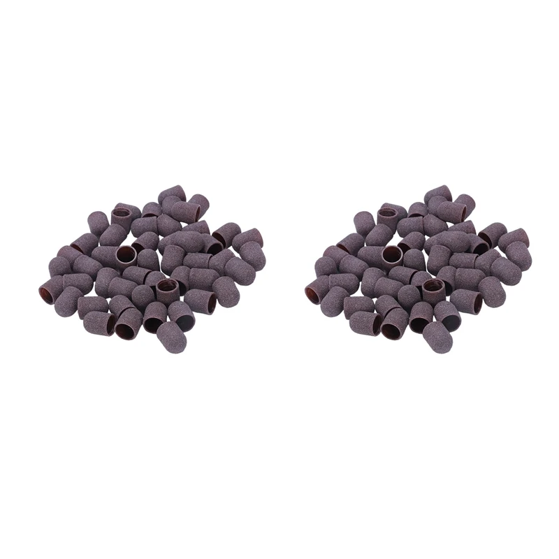 

100 Pcs Sanding Bands Block Caps With Out Grip 13X19mm Sanding Cap Manicure Pedicure Electric Nail Drill, 50 Pcs 03 & 50 Pcs 02