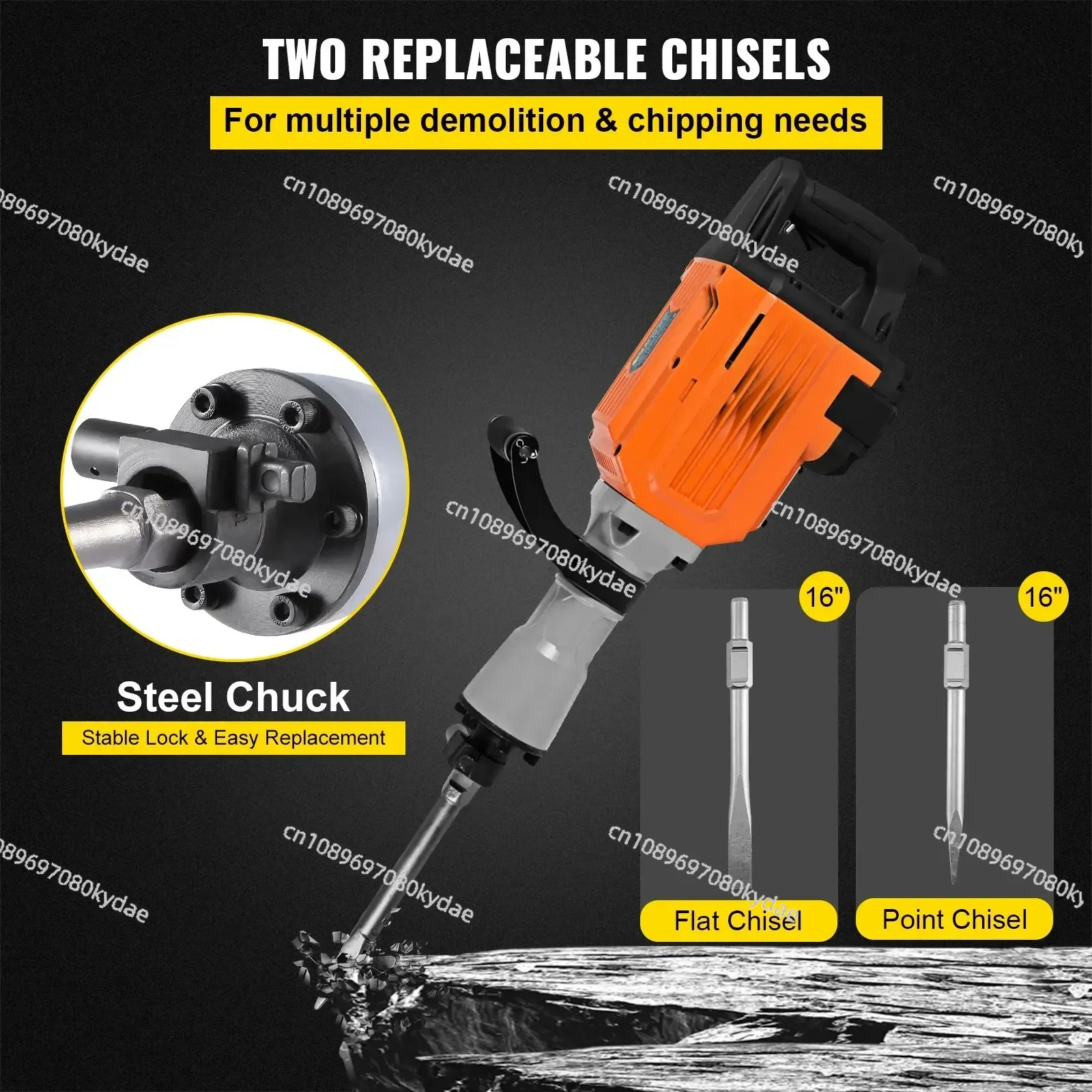 Электрический отбойный молоток мощностью 3600 Вт выключатель для бетона