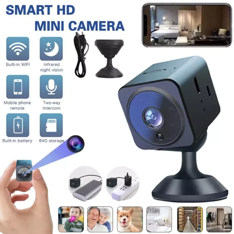 

NEW2023 AS02 Mini Wireless WiFi Camera 1080p Night Edition Mini Voice Recorder Wireless Mini Camera Video Surveillance IP Camer