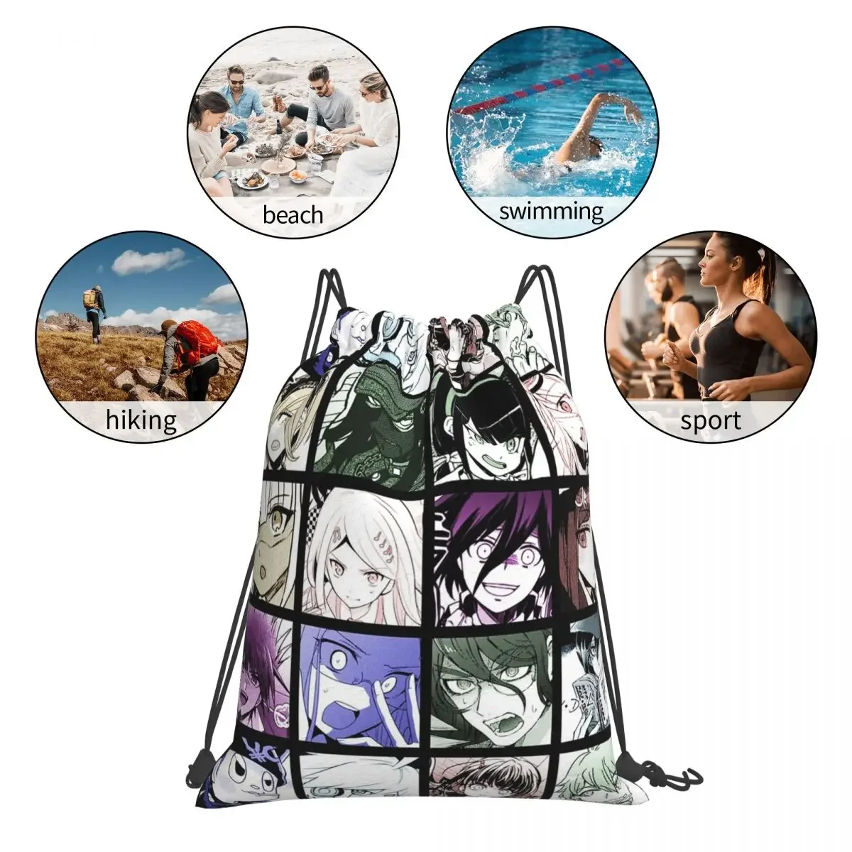 DRV3 манга (цветные) рюкзаки сумки на шнурке сумка с карманами спортивная для книг