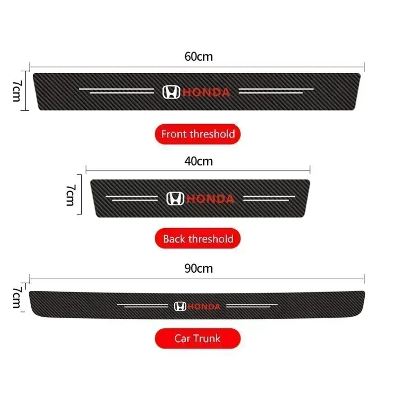 Защитная наклейка на порог багажника бампера для Honda Accord CRV Jazz Pilot Civic HRV City Odyssey