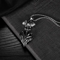 new hip hop domineering fashion king skull necklace titanium steel pendant for women men punk party jewelry gift