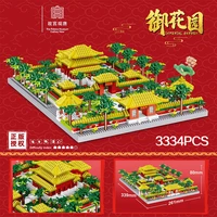 3334pcs china beijing forbidden city imperial garden back garden with assembled building model building blocks childrens toys