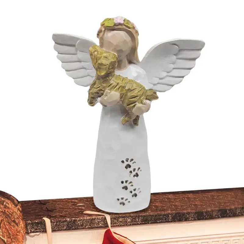 

Angel Figurine Memorial Statue Nordic Angel Girl Dog Sculpture Desktop Ornaments Home Decoration Crafts Furnishings Easter Gifts