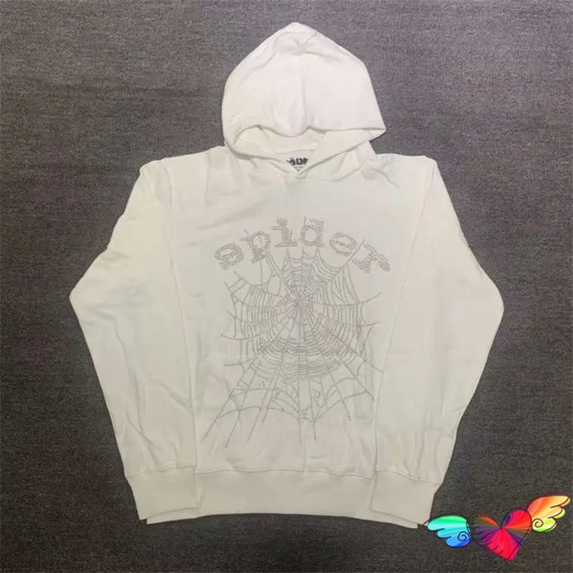 2022 Puff Print White Sp5der Hoodie Men Women Web Graphic 1:1 Quality Spider 555555 Hoodie Heavy Fabric Young Thug Sweatshirts