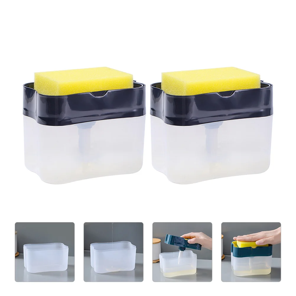 

Soap Box Liquid Sink Sponge Washing Pump Dishwashing Storagedispenser Holder Dispensing Press Hand Pad Dishes Wasign Push Scrub