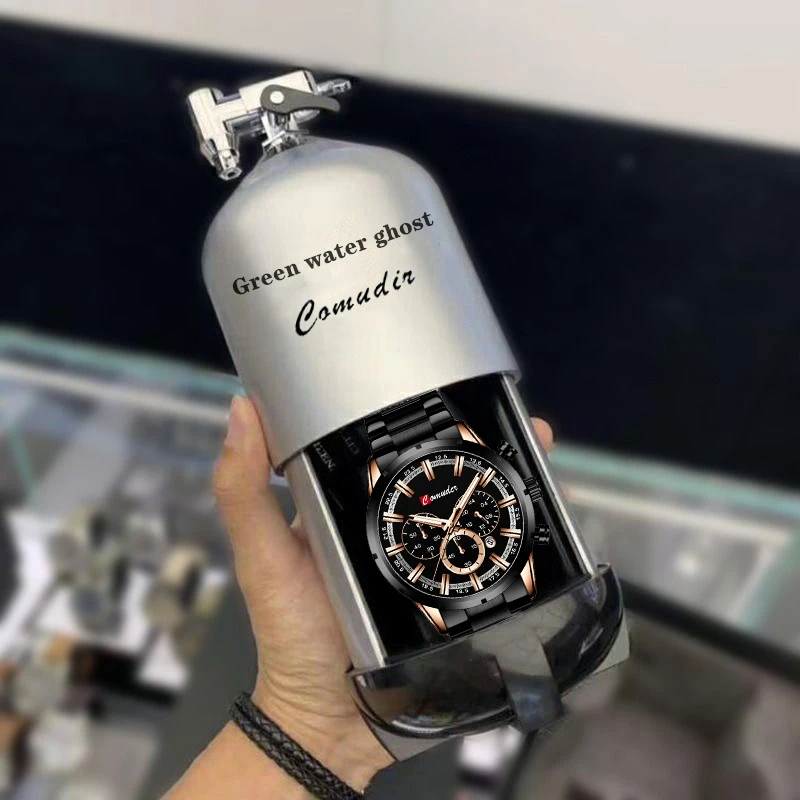 

Часы Comudir Мужские кварцевые, брендовые Роскошные спортивные полностью стальные водонепроницаемые наручные с хронографом и большим цифербл...